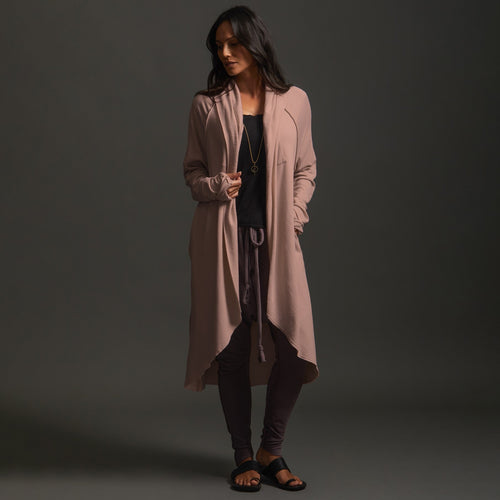 Woman modeling himalayan salt aion duster